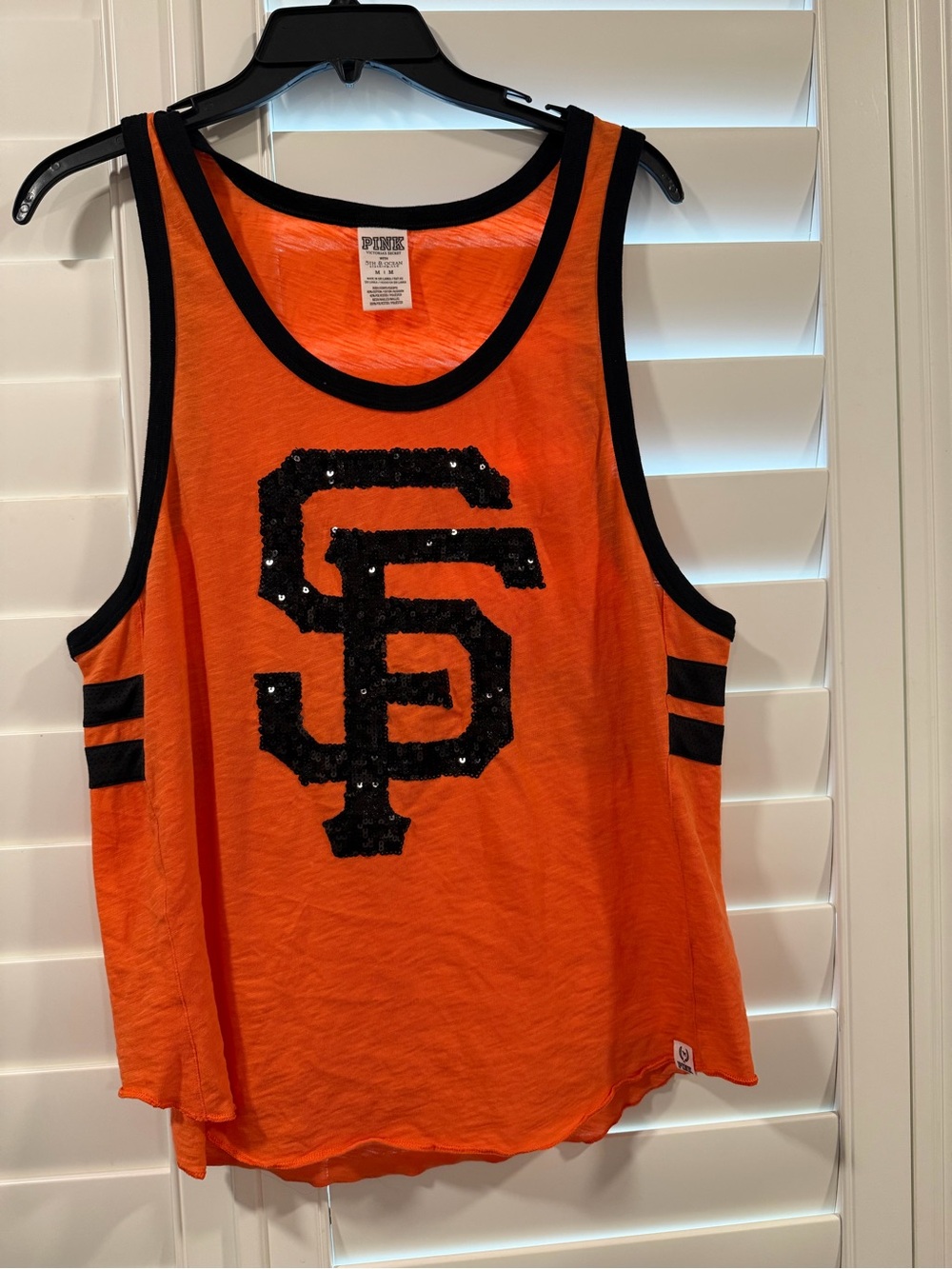 PINK Victoria's Secret Orange Tank with Black Trim